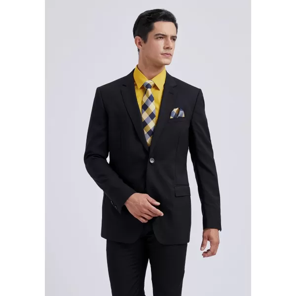 Men's Solid Long Sleeve Dress Shirt with Matching Tie and Handkerchief Set Classic Button Down Formal Business Shirts