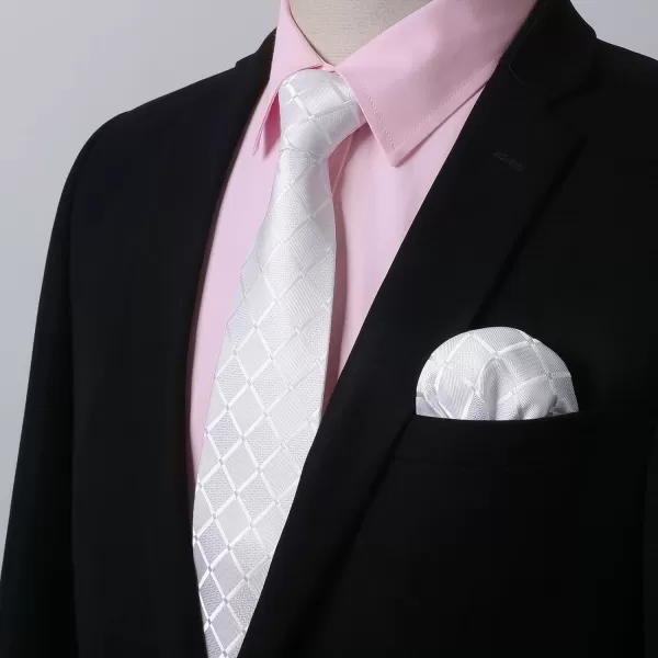 Men's Solid Long Sleeve Dress Shirt with Matching Tie and Handkerchief Set Classic Button Down Formal Business Shirts