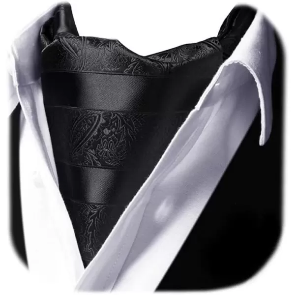 HISDERN Ascot Tie Mens Cravat Ties Floral Paisley Polka Dot Jacquard Self Ascots Cravat Scarf Wedding Party