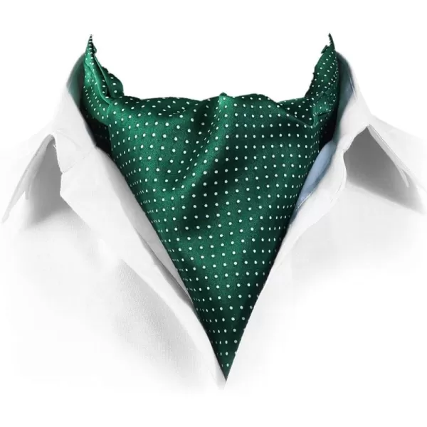 HISDERN Ascot Tie Mens Cravat Ties Floral Paisley Polka Dot Jacquard Self Ascots Cravat Scarf Wedding Party