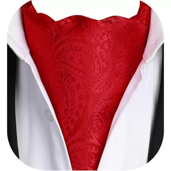 HISDERN Ascot Tie Mens Cravat Ties Floral Paisley Polka Dot Jacquard Self Ascots Cravat Scarf Wedding Party