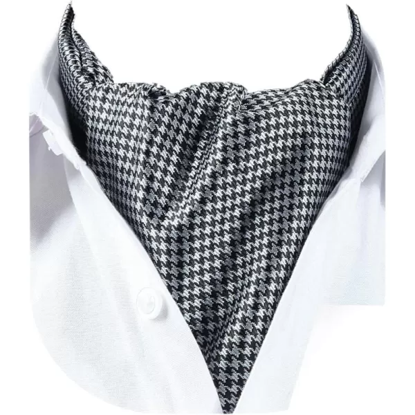 HISDERN Ascot Tie Mens Cravat Ties Floral Paisley Polka Dot Jacquard Self Ascots Cravat Scarf Wedding Party