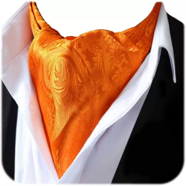 HISDERN Ascot Tie Mens Cravat Ties Floral Paisley Polka Dot Jacquard Self Ascots Cravat Scarf Wedding Party