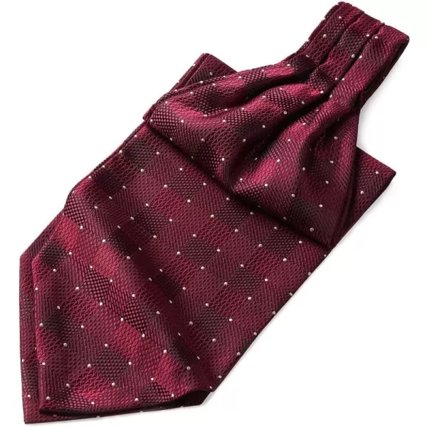 HISDERN Ascot Tie Mens Cravat Ties Floral Paisley Polka Dot Jacquard Self Ascots Cravat Scarf Wedding Party