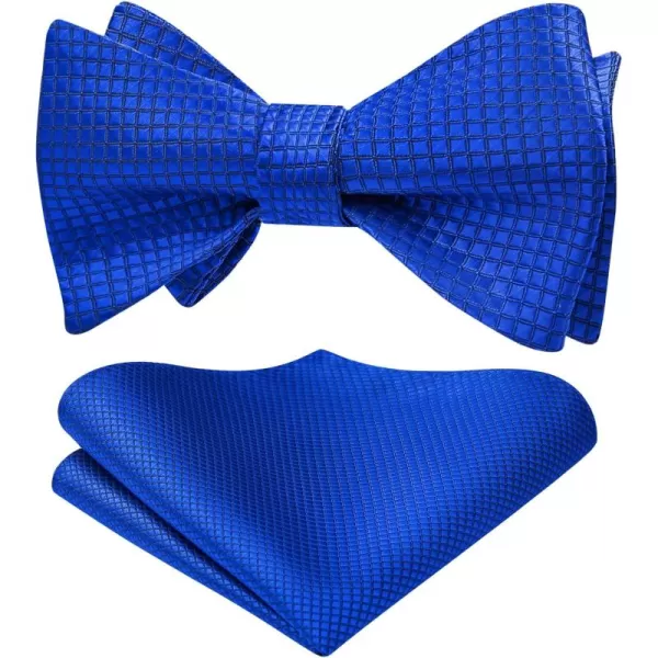HISDERN Bow Ties for Men Check Plaid Self Tie Bow Tie and Pocket Square Bowtie Formal Tuxedo Wedding Bowties Handkerchief Set
