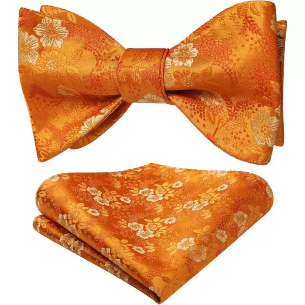 HISDERN Bow Ties for Men Floral Bowties Mens Self Tie Bow Tie Handkerchief Jacquard Woven Bowtie Pocket Square Set