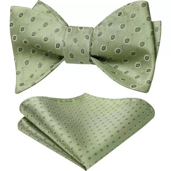 HISDERN Bow Ties for Men Floral Bowties Mens Self Tie Bow Tie Handkerchief Jacquard Woven Bowtie Pocket Square Set