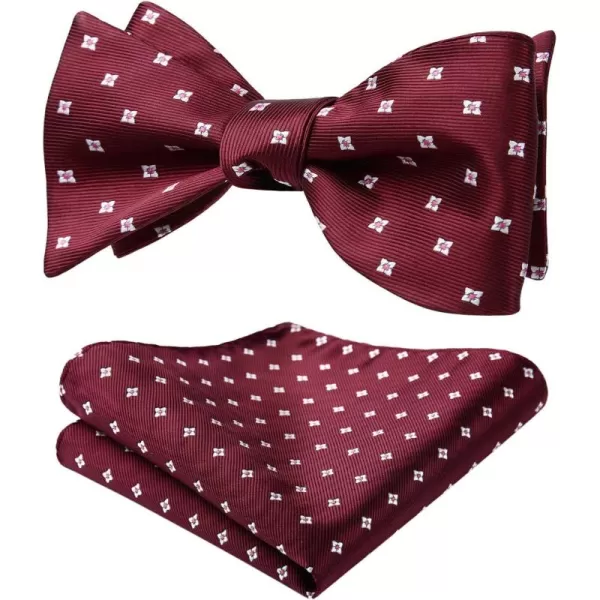 HISDERN Bow Ties for Men Floral Bowties Mens Self Tie Bow Tie Handkerchief Jacquard Woven Bowtie Pocket Square Set