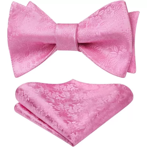 HISDERN Bow Ties for Men Floral Bowties Mens Self Tie Bow Tie Handkerchief Jacquard Woven Bowtie Pocket Square Set