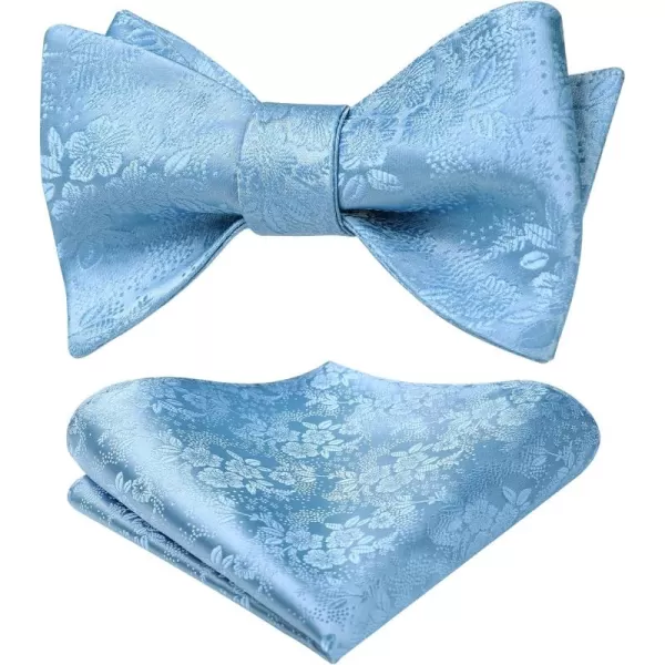 HISDERN Bow Ties for Men Floral Bowties Mens Self Tie Bow Tie Handkerchief Jacquard Woven Bowtie Pocket Square Set