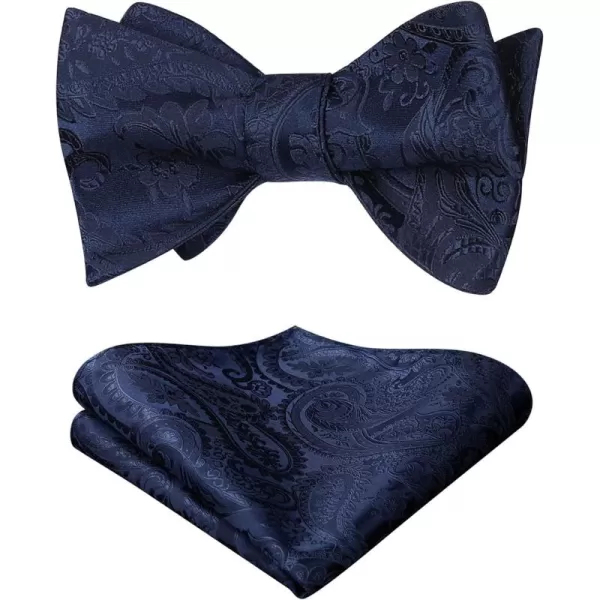 HISDERN Bow Ties for Men Floral Bowties Mens Self Tie Bow Tie Handkerchief Jacquard Woven Bowtie Pocket Square Set
