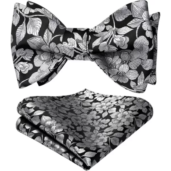 HISDERN Bow Ties for Men Paisley Bowties Mens Self Tie Bow Tie and Pocket Square Set Formal Tuxedo Wedding Bowtie