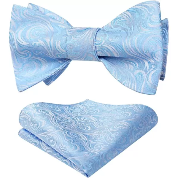 HISDERN Bow Ties for Men Paisley Bowties Mens Self Tie Bow Tie and Pocket Square Set Formal Tuxedo Wedding Bowtie