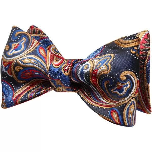 HISDERN Bow Ties for Men Paisley Bowties Mens Self Tie Bow Tie and Pocket Square Set Formal Tuxedo Wedding Bowtie