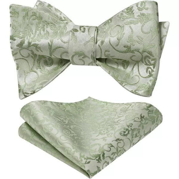 HISDERN Bow Ties for Men Paisley Bowties Mens Self Tie Bow Tie and Pocket Square Set Formal Tuxedo Wedding Bowtie