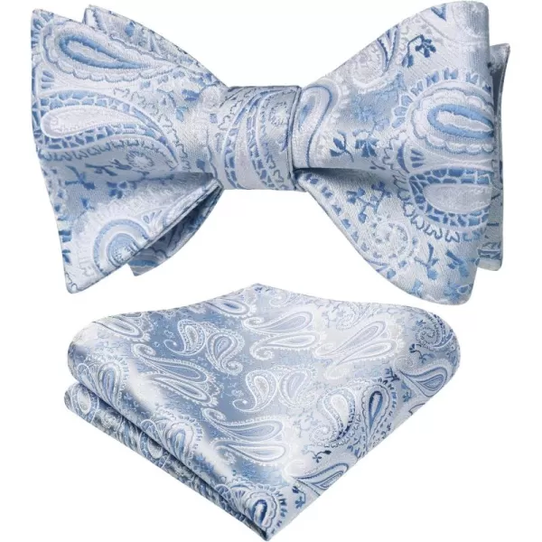 HISDERN Bow Ties for Men Paisley Bowties Mens Self Tie Bow Tie and Pocket Square Set Formal Tuxedo Wedding Bowtie
