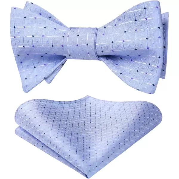 HISDERN Bow Ties for Men Polka Dot Selftie Bowtie and Pocket Square Classic Business Tuxedo Wedding Bowties Handkerchief
