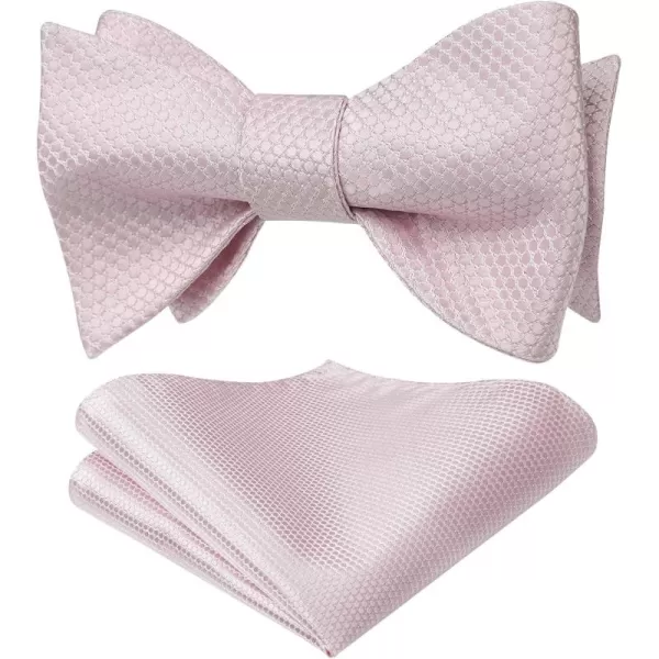 HISDERN Bow Ties for Men Polka Dot Selftie Bowtie and Pocket Square Classic Business Tuxedo Wedding Bowties Handkerchief
