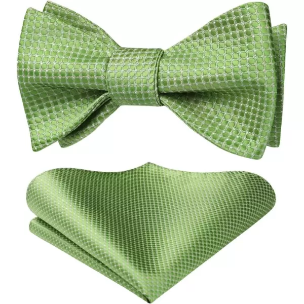 HISDERN Bow Ties for Men Polka Dot Selftie Bowtie and Pocket Square Classic Business Tuxedo Wedding Bowties Handkerchief