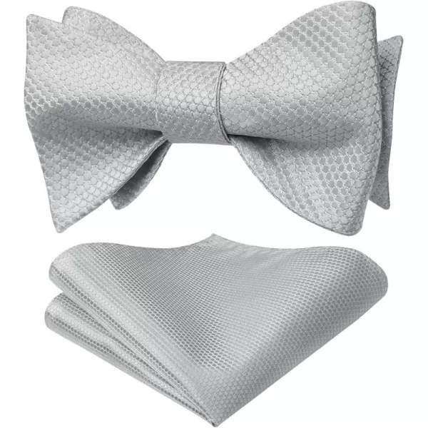 HISDERN Bow Ties for Men Polka Dot Selftie Bowtie and Pocket Square Classic Business Tuxedo Wedding Bowties Handkerchief