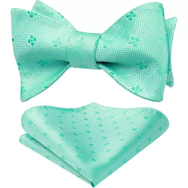 HISDERN Bow Ties for Men Polka Dot Selftie Bowtie and Pocket Square Classic Business Tuxedo Wedding Bowties Handkerchief