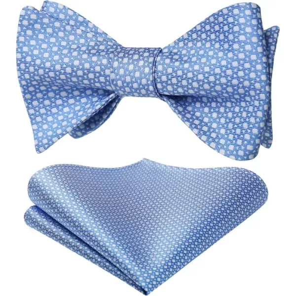 HISDERN Bow Ties for Men Polka Dot Selftie Bowtie and Pocket Square Classic Business Tuxedo Wedding Bowties Handkerchief