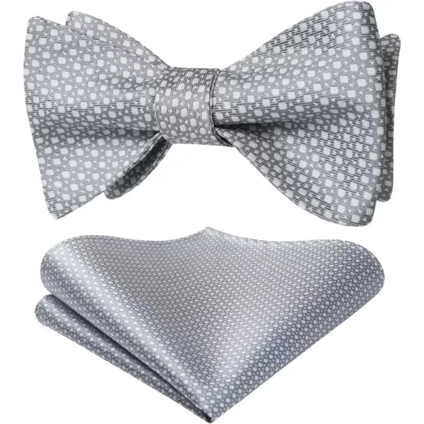 HISDERN Bow Ties for Men Polka Dot Selftie Bowtie and Pocket Square Classic Business Tuxedo Wedding Bowties Handkerchief