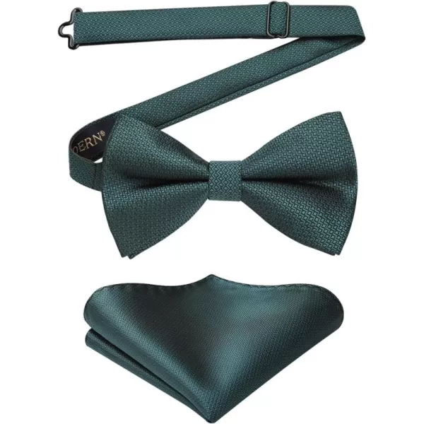 HISDERN Bow Ties for Men Pre-Tie Bow Tie and Pocket Square Set Bowtie Formal Tuxedo Wedding Bowties Handkerchief Set
