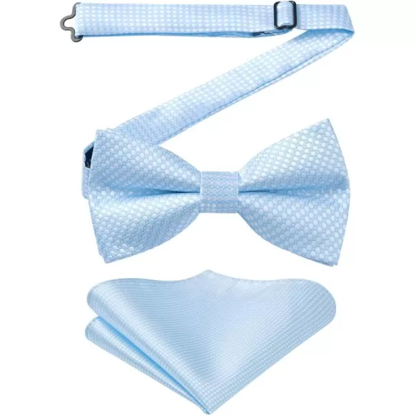 HISDERN Bow Ties for Men Pre-Tie Bow Tie and Pocket Square Set Bowtie Formal Tuxedo Wedding Bowties Handkerchief Set