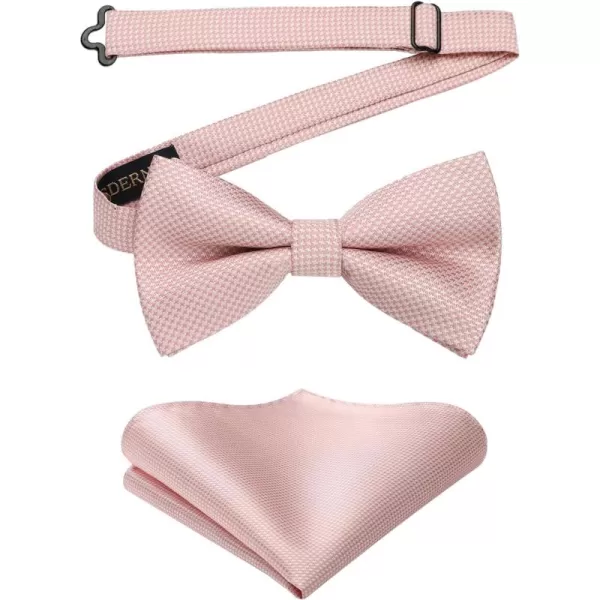 HISDERN Bow Ties for Men Pre-Tie Bow Tie and Pocket Square Set Bowtie Formal Tuxedo Wedding Bowties Handkerchief Set
