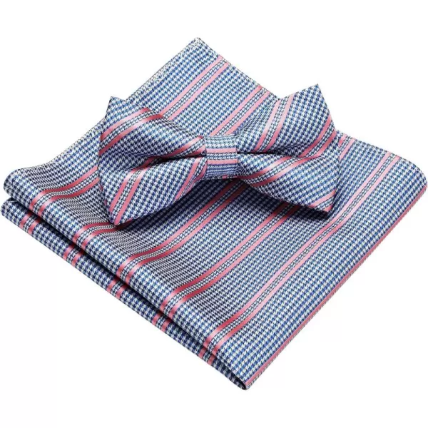 HISDERN Bow Ties for Men Pre-tied Paisley Bow Ties Pocket Square Set Men's Bowtie Wedding Party