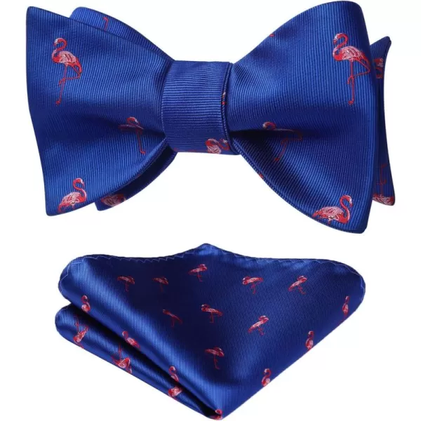 HISDERN Bow Ties for Men Self Tie Animal Bowties Pocket Square Woven Silk Fun Bowtie Handkerchief Set for Wedding Party