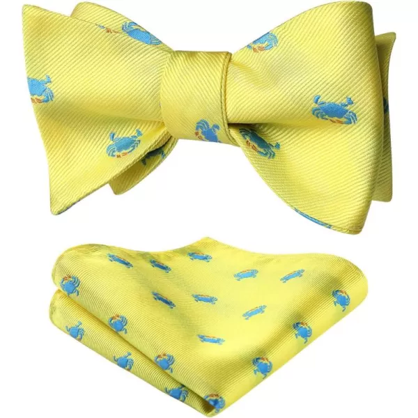 HISDERN Bow Ties for Men Self Tie Animal Bowties Pocket Square Woven Silk Fun Bowtie Handkerchief Set for Wedding Party