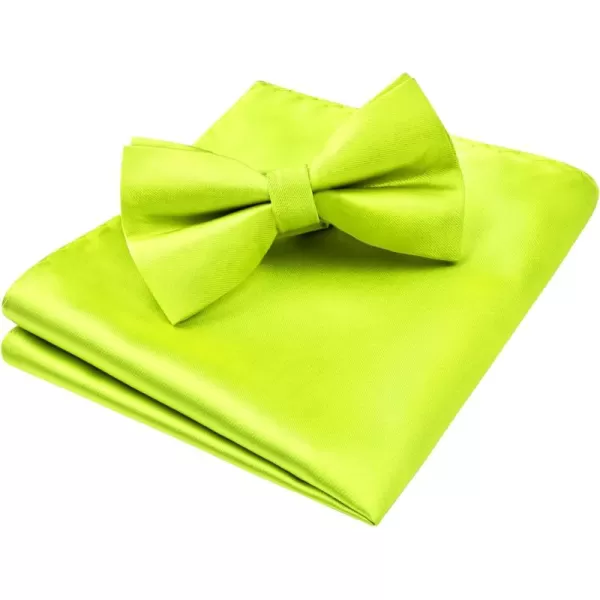 HISDERN Bow Ties for Men Solid Color Pre-Tie Bow Tie and Pocket Square Set Classic Formal Tuxedo Bowties for Wedding Party