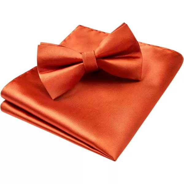 HISDERN Bow Ties for Men Solid Color Pre-Tie Bow Tie and Pocket Square Set Classic Formal Tuxedo Bowties for Wedding Party