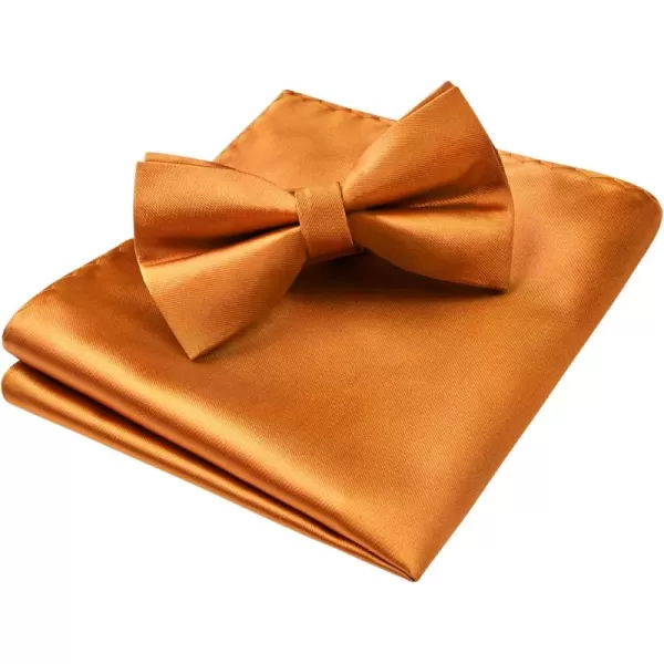 HISDERN Bow Ties for Men Solid Color Pre-Tie Bow Tie and Pocket Square Set Classic Formal Tuxedo Bowties for Wedding Party