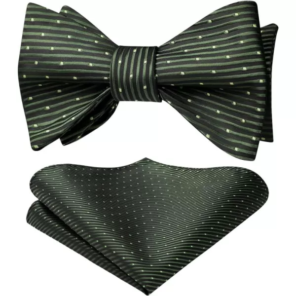 HISDERN Bow Ties for Men Striped Bowties Men's Self Tie Bowtie Handkerchief Formal Tuxedo Wedding Bowties and Pocket Square