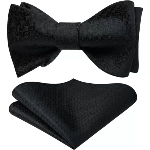 HISDERN Bow Ties for Men Striped Bowties Men's Self Tie Bowtie Handkerchief Formal Tuxedo Wedding Bowties and Pocket Square