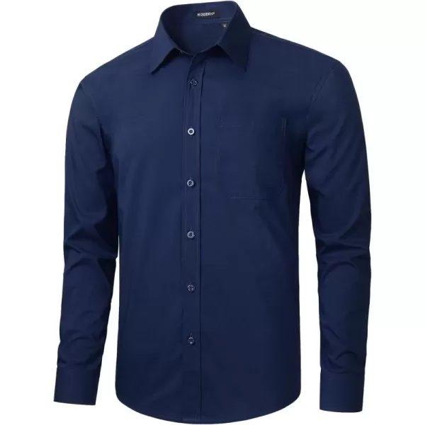 HISDERN Mens Dress Shirts Long Sleeve Button Down Shirts for Men Casual Solid Formal Business Regular Fit Shirt with Pocket