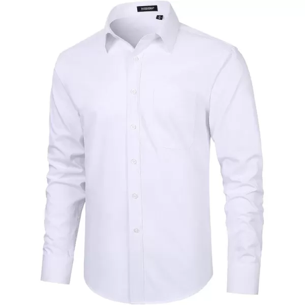 HISDERN Mens Dress Shirts Long Sleeve Button Down Shirts for Men Casual Solid Formal Business Regular Fit Shirt with Pocket
