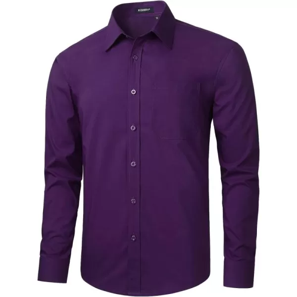 HISDERN Mens Dress Shirts Long Sleeve Button Down Shirts for Men Casual Solid Formal Business Regular Fit Shirt with Pocket