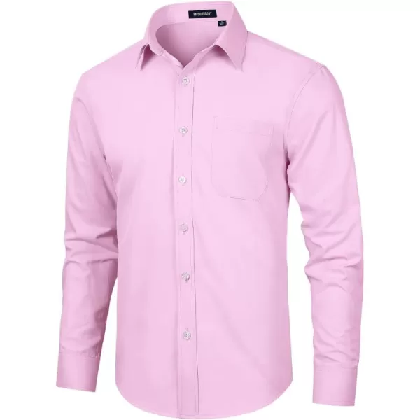 HISDERN Mens Dress Shirts Long Sleeve Button Down Shirts for Men Casual Solid Formal Business Regular Fit Shirt with Pocket