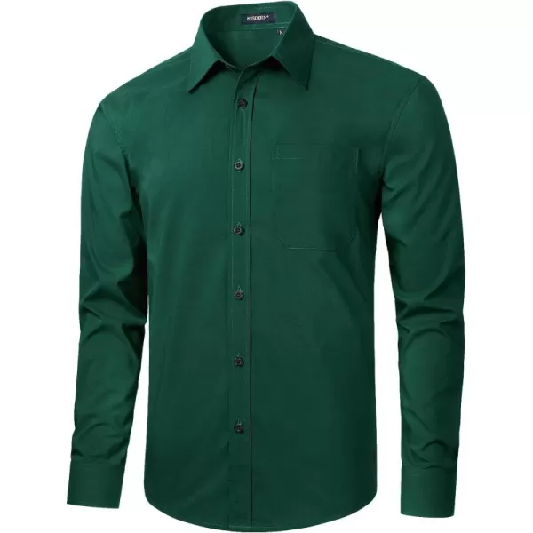 HISDERN Mens Dress Shirts Long Sleeve Button Down Shirts for Men Casual Solid Formal Business Regular Fit Shirt with Pocket