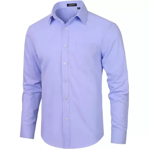 HISDERN Mens Dress Shirts Long Sleeve Button Down Shirts for Men Casual Solid Formal Business Regular Fit Shirt with Pocket