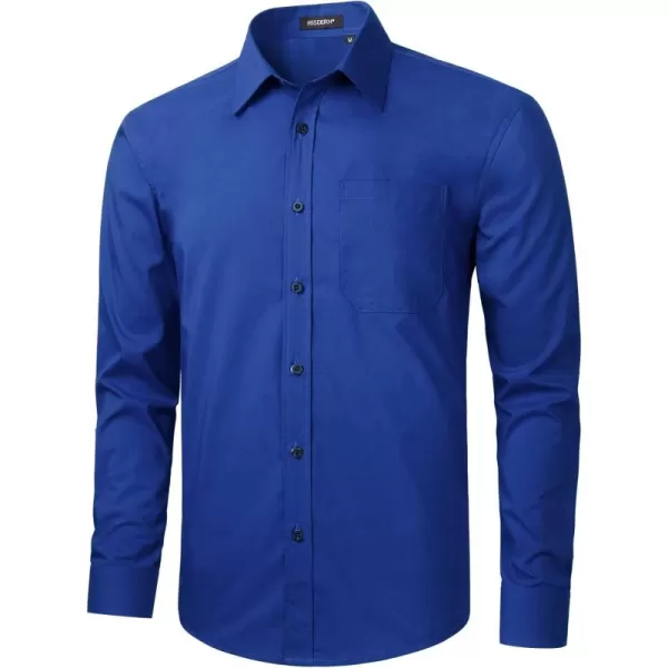 HISDERN Mens Dress Shirts Long Sleeve Button Down Shirts for Men Casual Solid Formal Business Regular Fit Shirt with Pocket