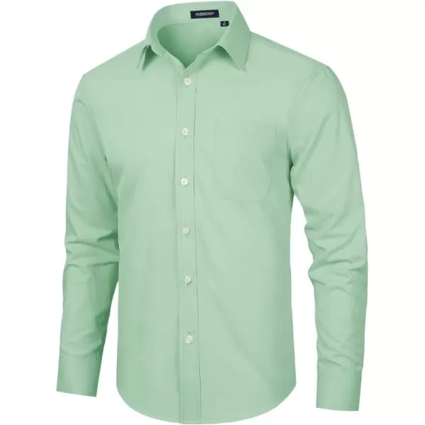 HISDERN Mens Dress Shirts Long Sleeve Button Down Shirts for Men Casual Solid Formal Business Regular Fit Shirt with Pocket