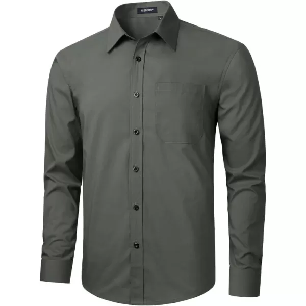 HISDERN Mens Dress Shirts Long Sleeve Button Down Shirts for Men Casual Solid Formal Business Regular Fit Shirt with Pocket