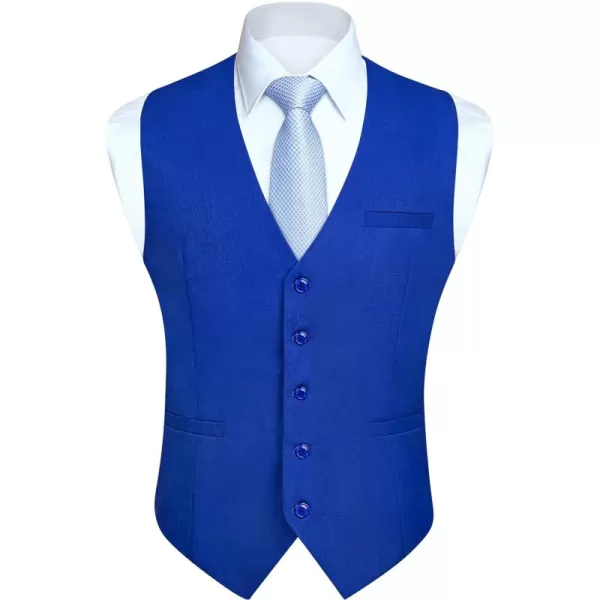 HISDERN Men's Suit Vest Business Formal Plaid Dress Waistcoat Slim Fit Vests for Men with 3 Pocket for Suit or Tuxedo