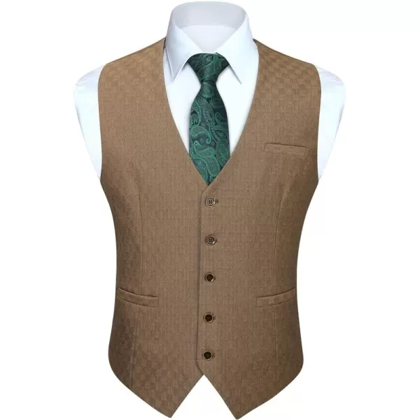HISDERN Men's Suit Vest Business Suit Vests for Men Formal Slim Fit Solid Wedding Dress Waistcoat for V-Neck Tuxedo Vest