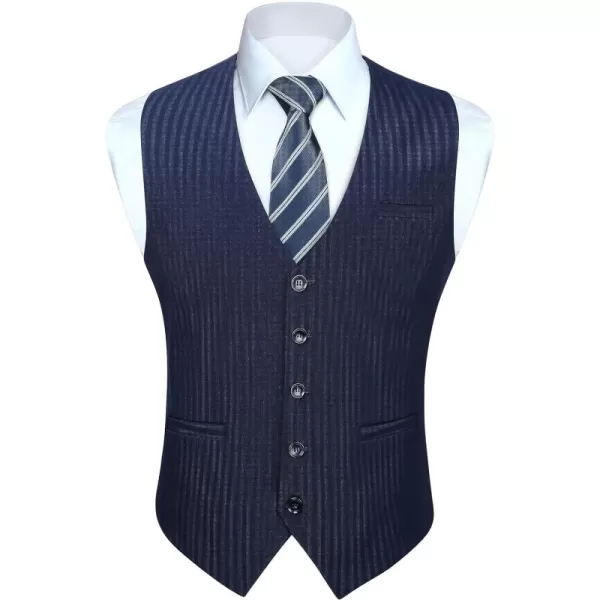 HISDERN Men's Suit Vest Business Suit Vests for Men Formal Slim Fit Solid Wedding Dress Waistcoat for V-Neck Tuxedo Vest